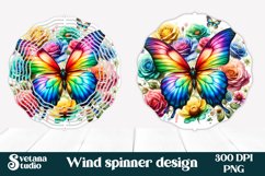 Flower wind spinner | Butterfly spinner | Summer spinner PNG Product Image 1