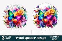 Flower wind spinner | Butterfly spinner | Summer spinner PNG Product Image 1