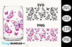 Butterfly Pattern Wrap For Libbey Can Glass SVG Product Image 1