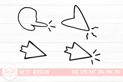 Cartoon Next Button Hand Drawn Doodle Element SVG Cut tFile Product Image 1