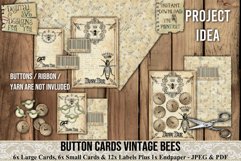 Vintage Bees Button Cards are printable ephemera/embellishments. 300dpi high quality Digital images that can be used for Junk Journals, Scrapbooking, Cardmaking or other paper crafts.