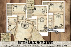 Vintage Bees Button Cards are printable ephemera/embellishments. 300dpi high quality Digital images that can be used for Junk Journals, Scrapbooking, Cardmaking or other paper crafts.