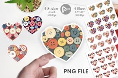 Button Heart Sticker Product Image 1