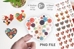 Button Heart Sticker Product Image 1