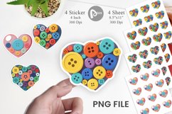 Button Heart Sticker Product Image 1