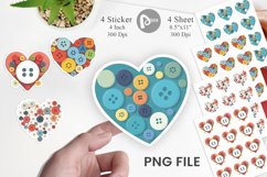 Button Heart Sticker Product Image 1