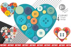 Button Heart Clipart Product Image 1