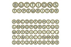 Vector vintage typewriter buttons. Product Image 1