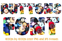 Buttons Sewing Craft Font Letters  Alphabet ABC JPG PNG by Squeeb Creative