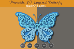 3D Layered Butterfly SVG Product Image 3