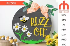 buzz of svg, bee hanger svg, spring door svg, welcome sign svg, farm wood sign dxf, seasonal door svg, round hanging sign svg, laser cut file, layered sign svg, countryside sign, bee silhouette svg, hive sign svg, farmhouse sign svg, glowforge cut file