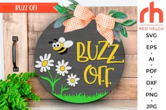 buzz of svg, bee hanger svg, spring door svg, welcome sign svg, farm wood sign dxf, seasonal door svg, round hanging sign svg, laser cut file, layered sign svg, countryside sign, bee silhouette svg, hive sign svg, farmhouse sign svg, glowforge cut file