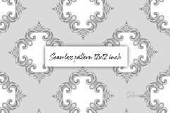 Gray Baroque Damask Seamless Pattern Product Image 1