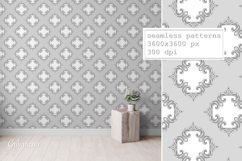 Gray Baroque Damask Seamless Pattern Product Image 2