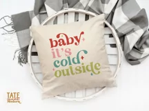 Baby it's cold outside SVG cut file - Retro christmas svg Product Image 4