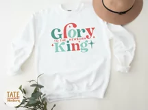 Glory to the newborn King SVG cut file - Retro Christian svg Product Image 3