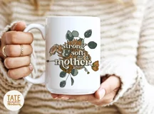 Strong and soft as a mother - floral PNG for sublimation Product Image 4