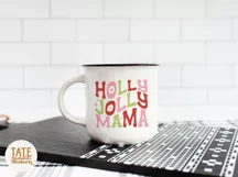 Holly Jolly Mama SVG cut file - Retro Christmas shirt svg Product Image 2