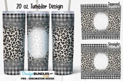 Leopard and Polka Dot Plaid 20 oz Tumbler Sublimation Wrap Product Image 1
