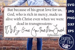 Saved By Grace Christian Farmhouse Home Sign Svg Product Image 1