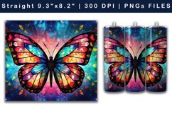 Stained Glass Butterfly | Sublimation 20 OZ Skinny Tumbler Product Image 2
