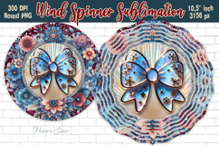 Christmas coquette bows Wind Spinner wrap sublimation design Product Image 3