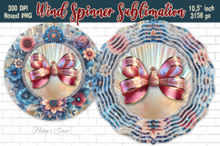 Christmas coquette bows Wind Spinner wrap sublimation design Product Image 4
