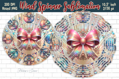 Christmas coquette bows Wind Spinner wrap sublimation design Product Image 5