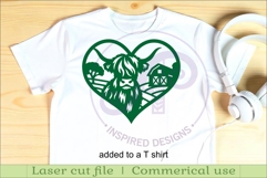 Highland cow farm heart laser cut wall sign Product Image 3
