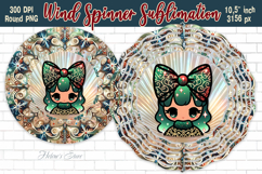Christmas coquette bows Wind Spinner wrap sublimation design Product Image 3
