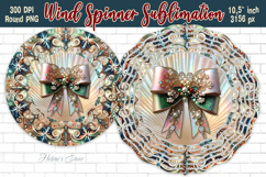 Christmas coquette bows Wind Spinner wrap sublimation design Product Image 4