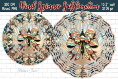 Christmas coquette bows Wind Spinner wrap sublimation design Product Image 5