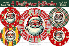 Retro Santa Claus Christmas Wind Spinner wrap sublimation Product Image 1