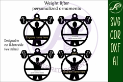 Weightlifters Christmas Ornament SVG Product Image 3