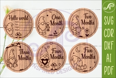 Gnome Baby Milestone Discs SVG for Laser Cutting Product Image 3