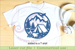 Campfire mountains and forest wall art sign, laser cut Product Image 3
