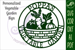 Poppa's Vegetable Garden Sign SVG, Laser Cut Vegetable Gar Product Image 3
