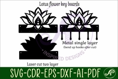 Lotus Flower Key holder designs for wood and metal Product Image 3