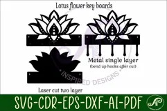 Lotus Flower Key holder designs for wood and metal Product Image 3