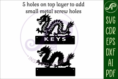 Chinese Dragon Key holders for metal and laser cutting Product Image 3