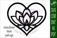 Lotus flower heart wall sign, laser cut Product Image 3