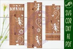 Fairies personalized kids height chart in Imperial Product Image 3