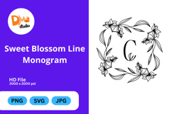 Sweet Blossom Line Monogram Product Image 1