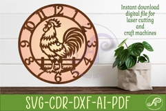 Rooster Wall Clock SVG Farmhouse Clock Laser Cut File Product Image 3