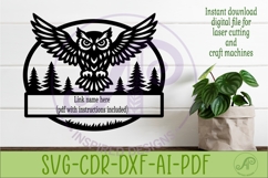 Owl Name Sign SVG for Laser cutting Product Image 3