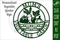 Mum's Vegetable Garden Sign SVG, Laser Cut Vegetable Gar Product Image 3