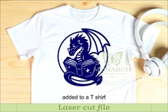 Dragon Reading Book Wall Art SVG, Fantasy Dragon Library Product Image 3