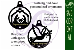 Nativity and Dove Christmas Ornament SVG Product Image 3