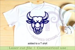 Bull head with ring wall art sign, SVG file. vector Product Image 3