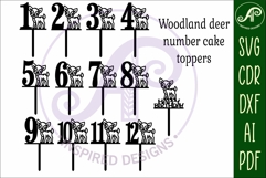 Woodland Deer number cake toppers, 13 tops Product Image 3